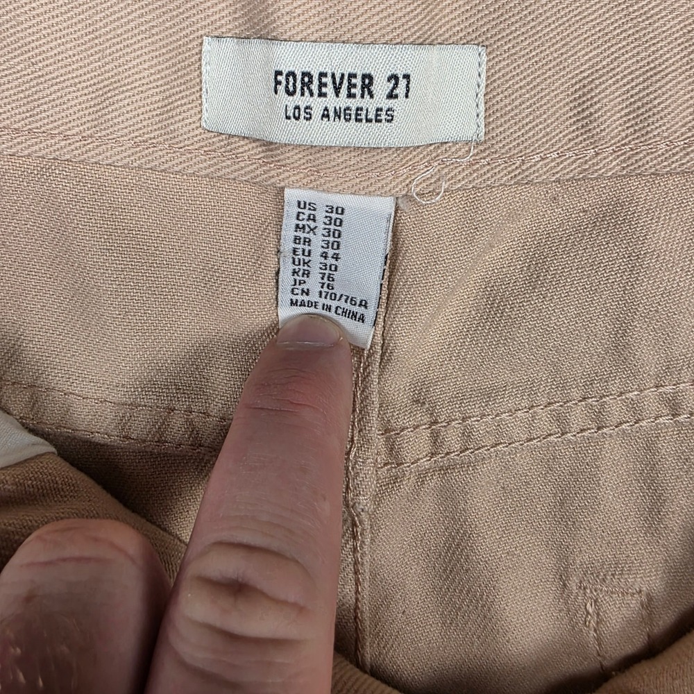 Forever 21 Jean Shorts Women 30 Tan High Rise Shorts Distressed - Picture 5 of 8